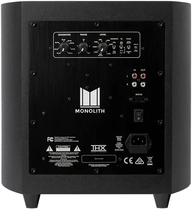 Photo 2 of Monolith THX Certified 8in 150-watt Powered Subwoofer, Deep and Powerful Bass, Compact Design, Quick and Easy to Setup, for Home Theater or Gaming Systems