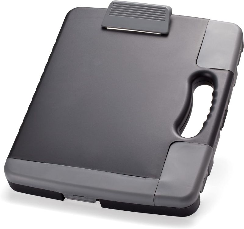 Photo 1 of Officemate Portable Clipboard Storage plastic Case for A4 sizes, Charcoal (83301),11-3/4"w x 1-1/2"d x 14-1/2"h
