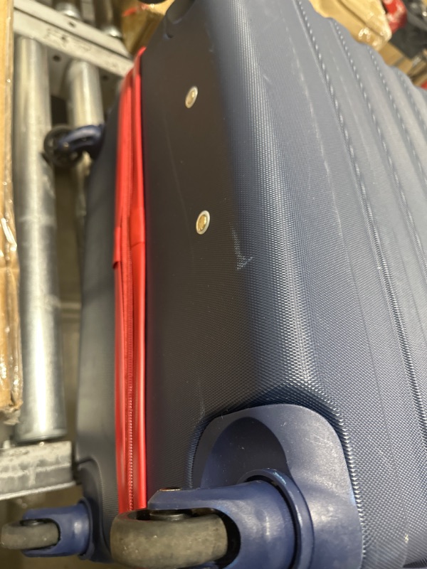 Photo 3 of Coolife Suitcase Set 3 Piece Luggage Set Carry On Hardside Luggage with TSA Lock Spinner Wheels (Navy+Red, 5 piece set) Navy+Red 5 piece set