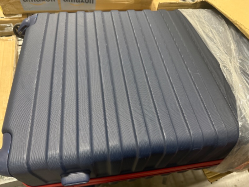 Photo 2 of Coolife Suitcase Set 3 Piece Luggage Set Carry On Hardside Luggage with TSA Lock Spinner Wheels (Navy+Red, 5 piece set) Navy+Red 5 piece set