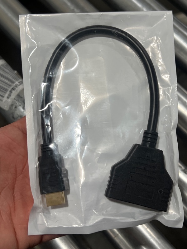 Photo 2 of HDMI Cable Splitter 1 in 2 Out HDMI Adapter Cable HDMI Male to Dual HDMI Female 1 to 2 Way, Support Two TVs at The Same Time, Signal One In Two Out