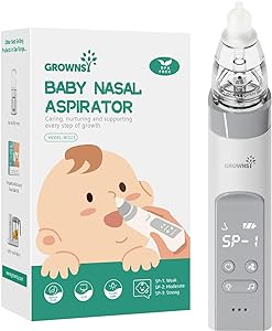Photo 1 of Nasal Aspirator for Baby, Electric Nose Aspirator for Toddler, Baby Nose Sucker, Automatic Nose Cleaner with 3 Silicone Tips, Adjustable Suction Level, Music and Light Soothing Function