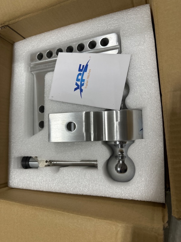 Photo 2 of 3.0” Adjustable Trailer Hitch,Fits 3-INCH Receiver, 8" Drop/Rise Drop, Chrome Plated Steel Tow Balls (2''X2-5/16''), Heavy Duty Ball Mount - 21,000 Gtw with Trailer Locks, Silver X-313010

