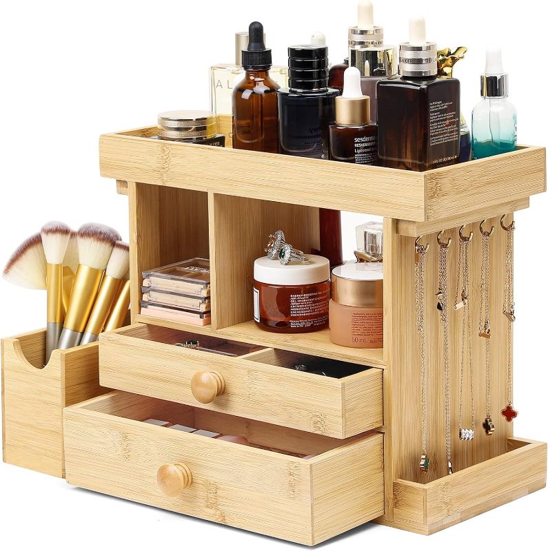 Photo 1 of  Makeup Organizer Cosmetic Jewelry Storage Organizer Multi-Function Make up Box 