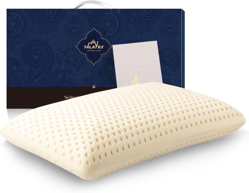 Photo 1 of Talatex Talalay 100% Natural Premium Latex Pillow, Medium Soft Pillow with Organic Pillowcase Helps Relieve Pressure, Perfect Package Best Gift with Removable Tencel Cover

