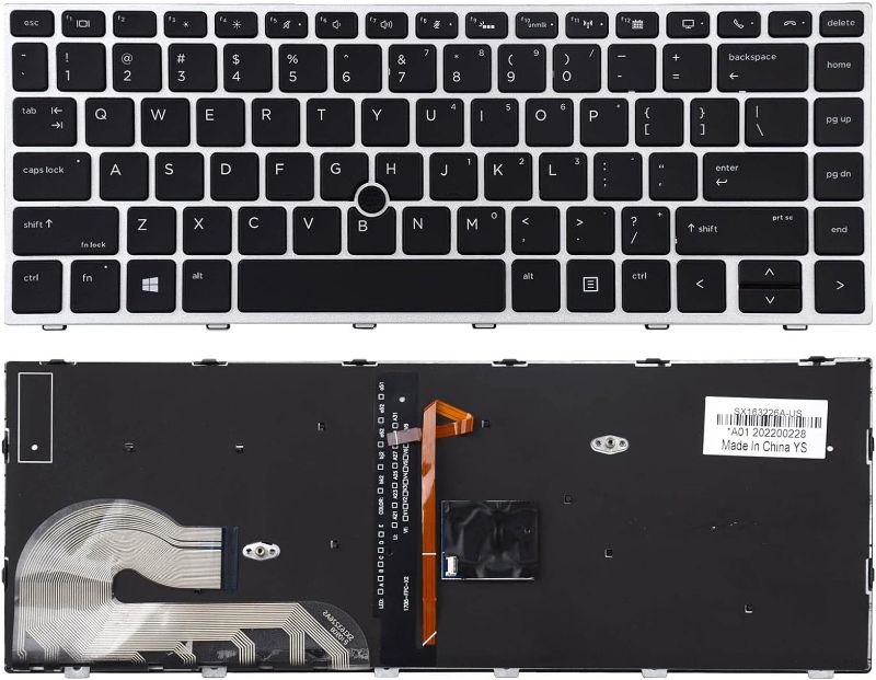 Photo 1 of Replacement Keyboard Compatible with HP EliteBook 745 G5 745 G6 840 G5 846 G5 840 G6 846 G6.ZBook 14u G5 ZBook 14u G6 with Backlight and Pointer
