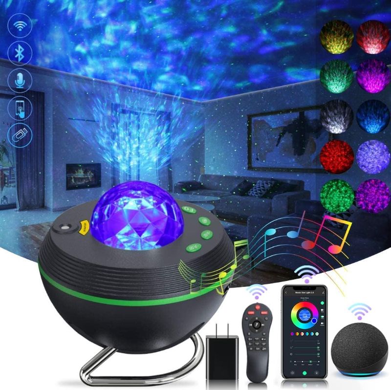 Photo 1 of Galaxy Projector Star Projector, Star Night Light Projector for Bedroom with Bluetooth Speaker, Timer, Remote Control, 10 Color Effects, Alexa & Google Assistant Control for Kids Adults 