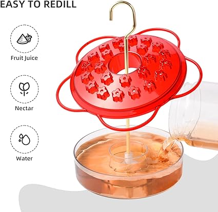 Photo 1 of 1 PCS Hanging Hummingbird Feeders,Leak-Proof,The Moat,Easy to Clean and Fill,Garden Hummingbirds Feeder for Outdoor,Deck,Patio,Wild Bird Feeder
