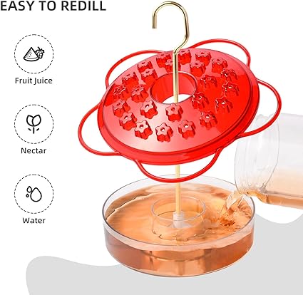 Photo 1 of  1 PCS Hanging Hummingbird Feeders,Leak-Proof,The Moat,Easy to Clean and Fill,Garden Hummingbirds Feeder for Outdoor,Deck,Patio,Wild Bird Feeder