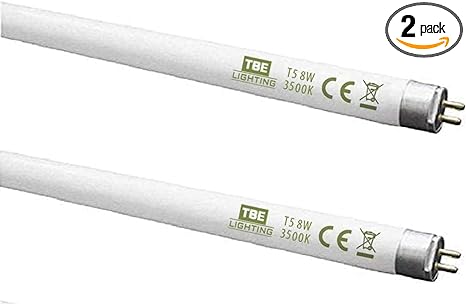 Photo 1 of 8w / 12 inch Soft White 3500K Tubes - F8T5/D Fluorescent Tube Lamps 288mm / 12''- CFL Bulbs - G5 2-Pin Base Fittings - T5 High Efficiency Lamps (2-Pack)