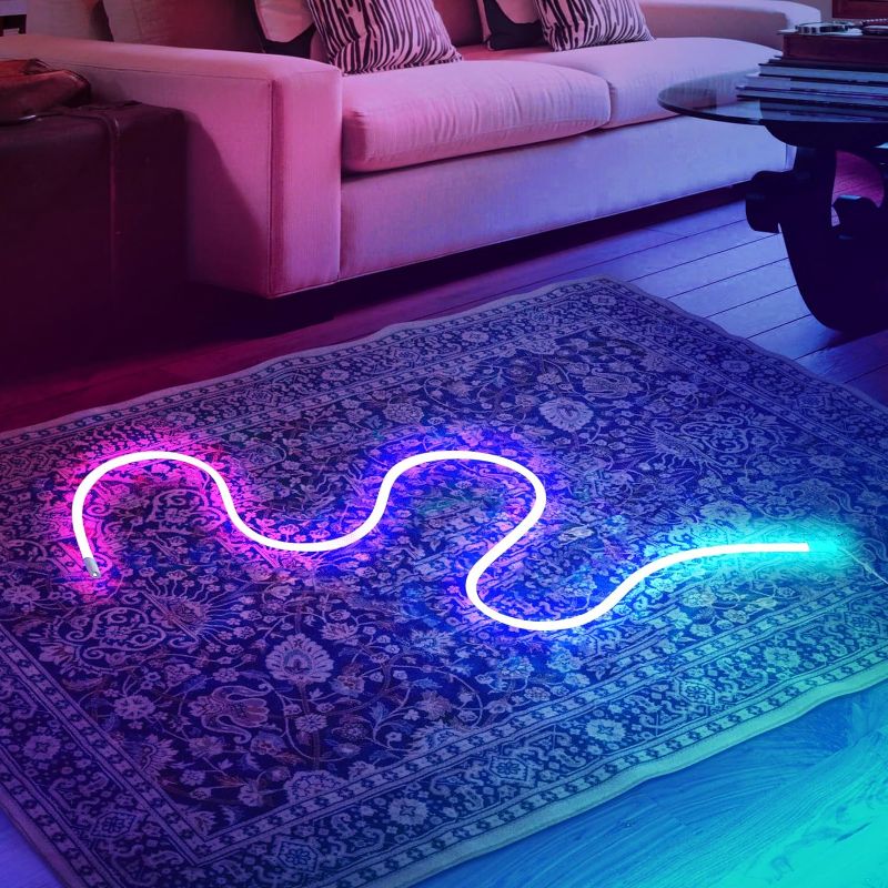 Photo 1 of BLAZART LED Braided Rope Light, Creative Rope Floor Lamp with Music Sync, 570 Modes and 16.5Million DIY Colors, App and Remote Control for Home Decoration in Bedroom Living Room 4M (158 inches) 