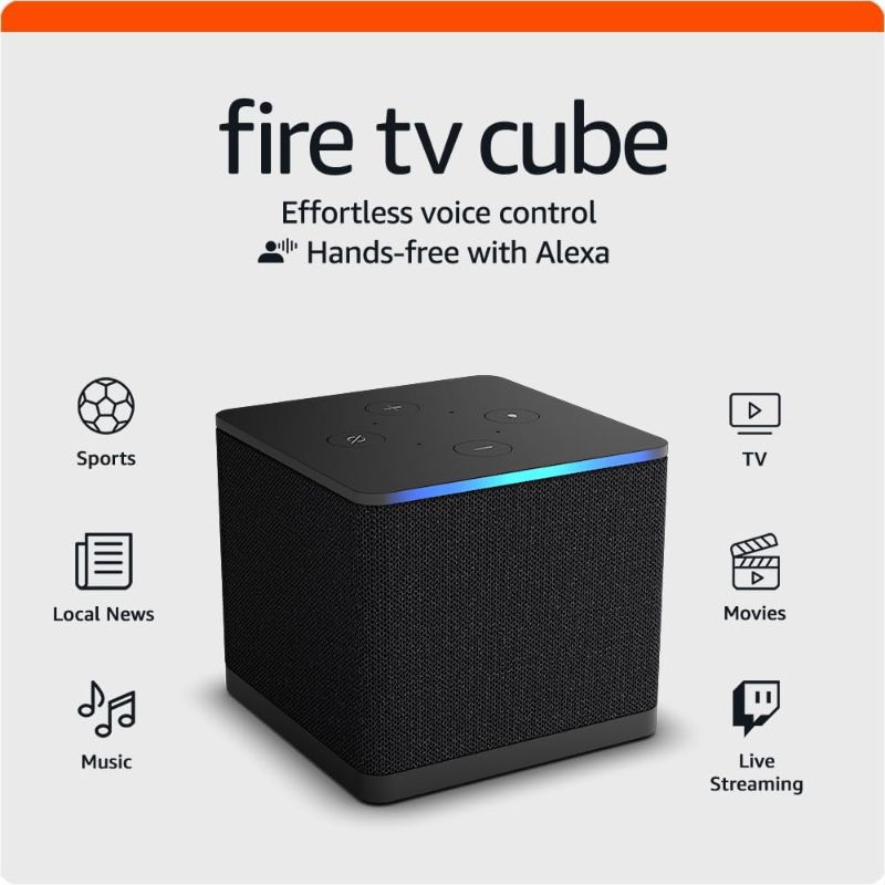 Photo 1 of Amazon Fire TV Cube, Hands-free 4K ultra HD streaming with Alexa, free and live TV, smart home control
