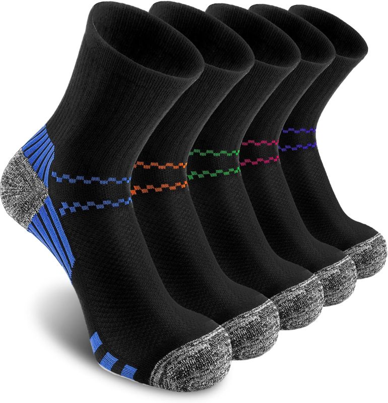 Photo 1 of FuelMeFoot Compression Socks for Men Women - Running Crew Athletic Basketball Socks Anti-Blister Boost Circulation S/M
