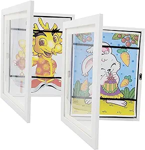 Photo 1 of 2-Pack Kids Arts Frames,8.5x11 Artwork Picture Frames with Mat,Kid Artwork Frames Changeable Display-Front Opening Frames for Kids Drawings Portfolio Artwork Display Storage Frames Art Cabinet for