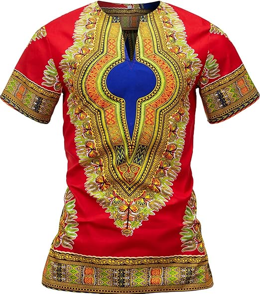 Photo 1 of small Mens African Print Shirt Dashiki Traditional T-Shirts Dashiki Clothing
