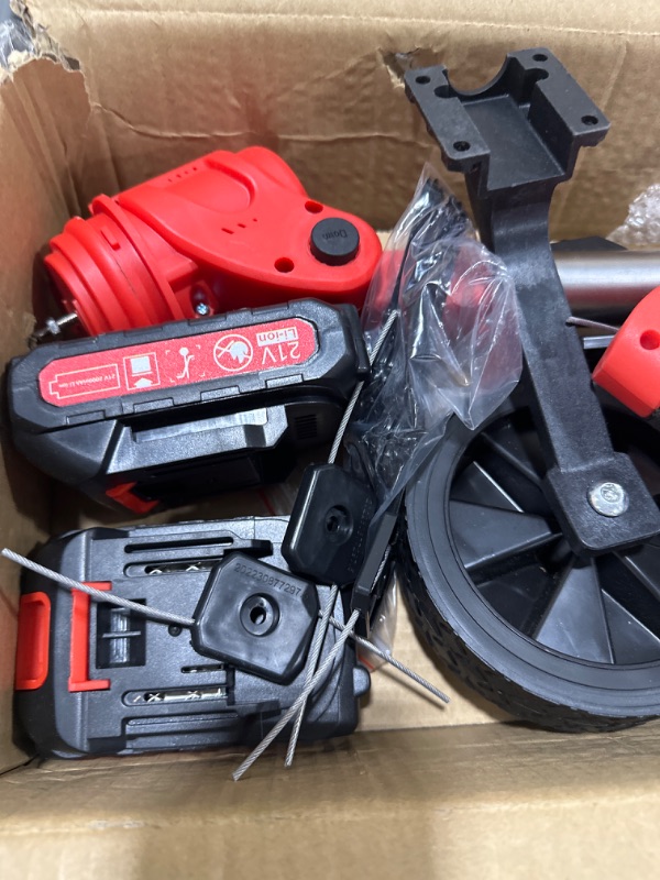 Photo 1 of Cordless  Wacker, Electric Weed Eater Battery String Trimmers Lawn Edger Tool Tree Pruner 2.0Ah Battery Powered Lawn Mower Adjustable Length Foldable Stick w/Wheels