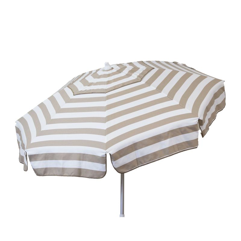 Photo 1 of  6ft  Stripe Patio Umbrella Grey White
