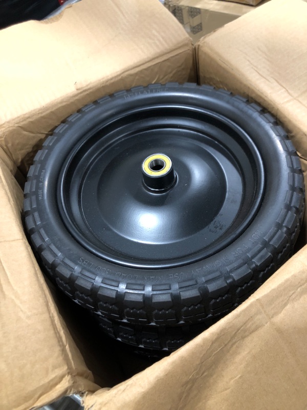 Photo 2 of (4-Pack) 13‘’ Tire for Gorilla Cart - Solid Polyurethane Flat-Free Tire and Wheel Assemblies - 3.15” Wide Tires with 5/8 Axle Borehole and 2.1” Hub 13“ Wheels -4 Pack