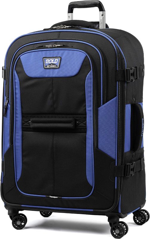 Photo 1 of Travelpro Bold Softside Expandable Check in Spinner Luggage, Check in 26-Inch, Blue/Black

