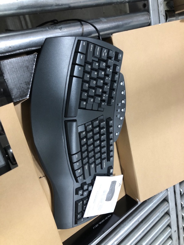 Photo 2 of Perixx Periboard-512 Ergonomic Split Keyboard - Natural Ergonomic Design - Black - Bulky Size 19.09"x9.29"x1.73", US English Layout Wired Black Keyboard
