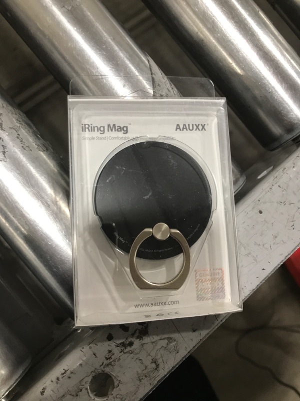 Photo 2 of iRing Mag, Magnetic Phone Ring Holder, Kickstand, Grip for MagSafe, Wireless Charging Compatible with iPhone, Galaxy, and Other Smartphones with MagSafe Case (Matt Black)