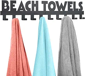 Photo 1 of Star Splash Beach Towel Holder – Outdoor Towel Rack with 10 Hooks, Beach Theme Decor Rust Proof Towel Drying Rack, Drying Towel Rack Outdoor, Beach Room Decor & Beach Bathroom Decor Towel Rack Beach Towels