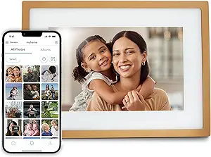 Photo 1 of Skylight Digital Picture Frame - WiFi Enabled with Load from Phone Capability, Touch Screen Digital Photo Frame Display - Gifts for Mom, Preload Photos Before Gifting - 10 Inch Gold