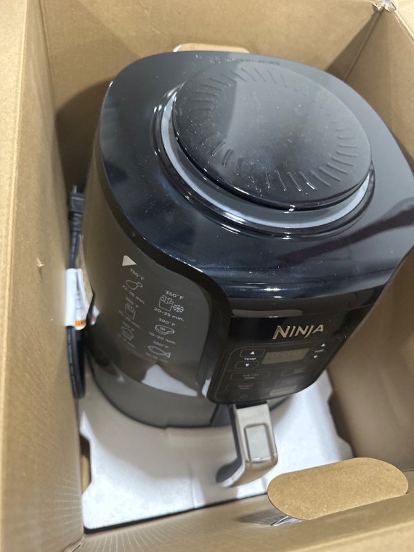 Photo 2 of Ninja AF101 Air Fryer that Crisps, Roasts, Reheats, & Dehydrates, for Quick, Easy Meals, 4 Quart Capacity, & High Gloss Finish, Black/Grey 4 Quarts