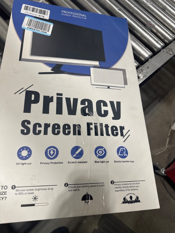 Photo 2 of [2 Pack] 24 Inch Privacy Screen Filter for 16:9 Widescreen Computer Monitor, Removable Eye Protection Anti Glare Blue Light Filter Privacy Shield, Upgraded Anti Spy Privacy Screen Protector Film 24 In [2 PACK] 24'' Privacy Screen (16:9)