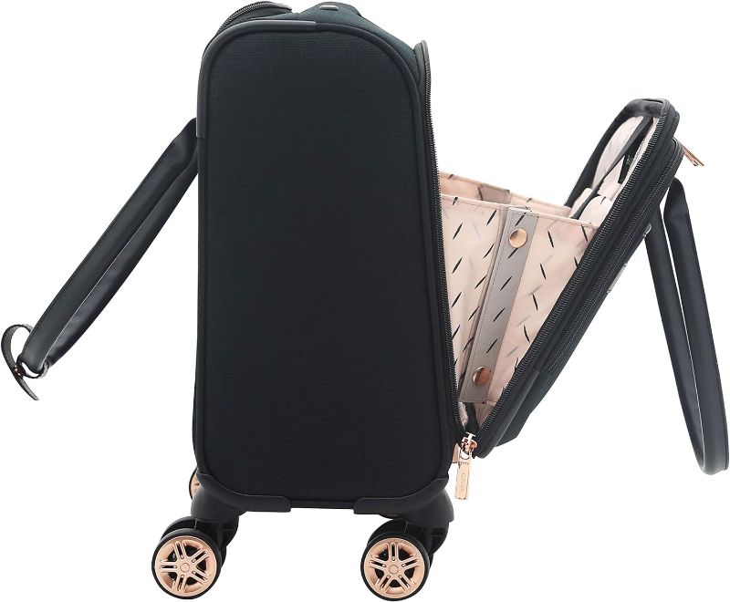 Photo 1 of kensie Women's Hudson Softside Spinner Luggage , Black with Rose Gold, (16/20/28)