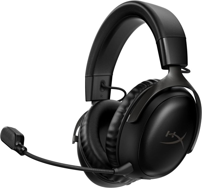 Photo 1 of HyperX Cloud III Wireless – Gaming Headset for PC, PS5, PS4, up to 120-hour Battery, 2.4GHz Wireless, 53mm Angled Drivers, Memory Foam, Durable Frame, 10mm Microphone, Black Black Wireless