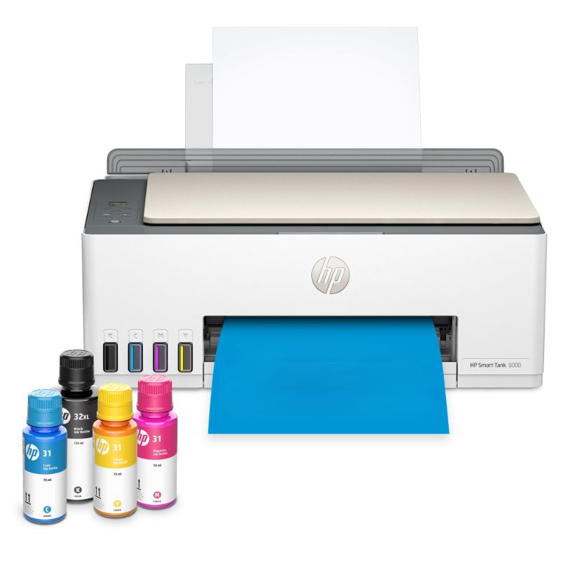 Photo 1 of *PARTS ONLY* HP Smart Tank 5000 Wireless All-in-One Ink Tank Printer with up to 2 years of ink included, mobile print, scan, copy, white, 17.11 x 14.23 x 6.19
