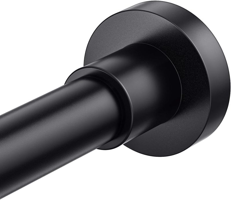 Photo 1 of  Shower Curtain Rod Adjustable 47-61 Inch, Spring Tension Shower Rod No Drilling Non Slip, Matte Black
