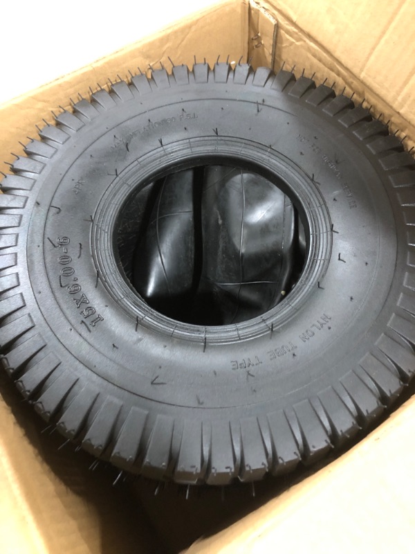 Photo 2 of (2-Set) AR-PRO 4.80/4.00-8" Tire and Inner Tube Set - Universal Replacement Tires and Inner Tubes with 15.5" Outer Tire Diameter and 4.80" Tire Width - Fits on Dollies, Trolleys, Wagons, and More