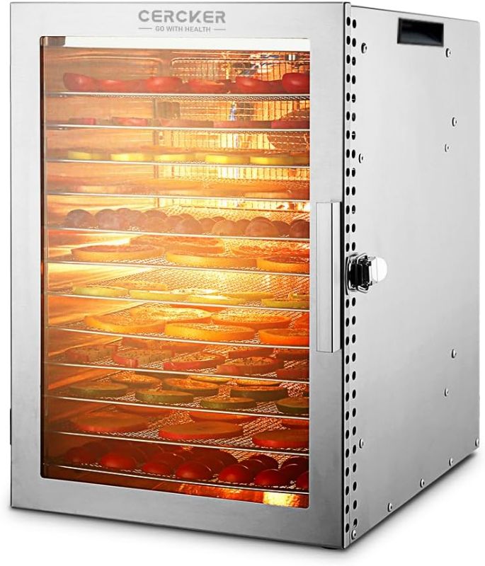 Photo 1 of Food-Dehydrator Machine 12 Stainless Steel Trays, 800W Dehydrator for Herbs, Meat Dehydrator for Jerky,190ºF Temperature Control,24H Timer,Powerful Drying Capacity for Fruits,Veggies,Yogurt
