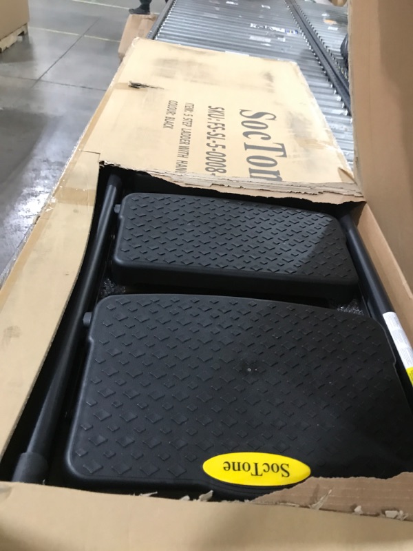 Photo 1 of SocTone 5 Step Ladder with Handrails, Folding Step Stool with Tool Platform, Sturdy& Portable Steel Ladder for Adults, 330LBS Capacity Ladder for Home Kitchen Library Office, Black