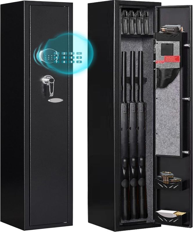 Photo 1 of Safes For Home Rifle and Pistols Electronic Gun Security Cabinet Quick Access Gun Rifle Gun Security Cabinet Safes Gun Cabinet for Shotguns