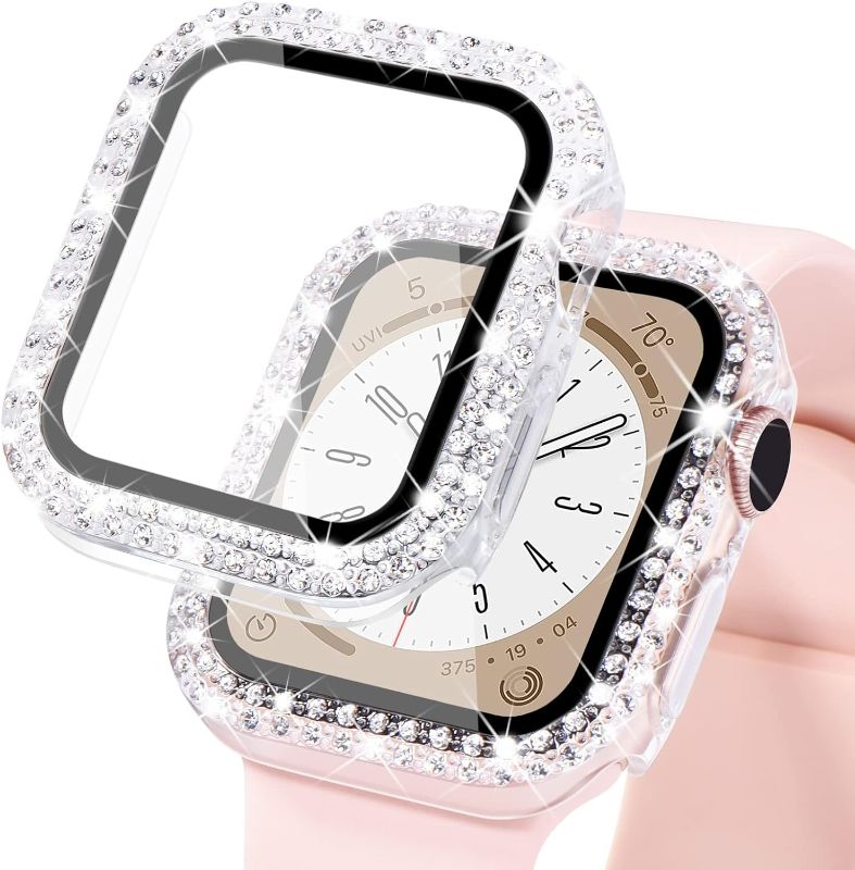 Photo 1 of KADES Compatible for Bling Apple Watch Protective Case with Built-in Screen Protector for Apple Watch 41mm Series 9 Series 8 Series 7 (41mm, Clear) 