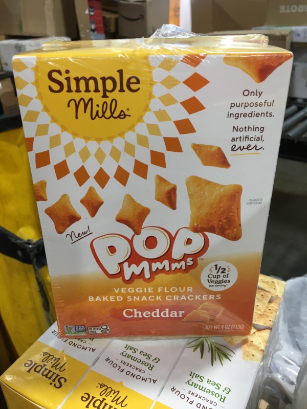 Photo 2 of Simple Mills Pop Mmms Cheddar Baked Snack Crackers, Gluten Free, 4 Ounce (Pack of 3) Cheddar 4 Ounce (Pack of 3)