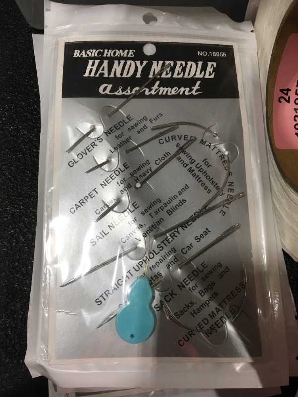 Photo 1 of 7+1 Pcs Heavy Duty Hand Sewing Needles Kit, 5 Leather Hand Sewing Needle 2 Curved Needle and 1 pcs Needle threaders for Home Upholstery,Leather Needles for Hand Sewing,Carpet Canvas Repair
