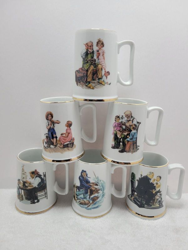 Photo 1 of 1986 Norman Rockwell - The Classic Tankard Collection (6 Tankards)