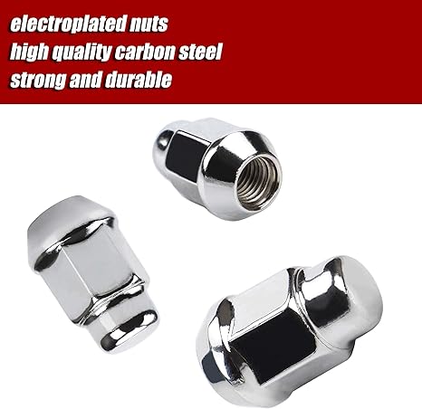 Photo 1 of 12x1.5 Wheel Lug Nuts, 20PCS Chrome 12mmx1.5 Closed End Bulge Acorn Lug Nut, Cone Seat, 19mm Hex Aftermarket Wheels