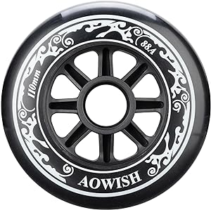 Photo 1 of AOWISH 110mm Speed Inline Skate Wheels 110 mm Roller Blades Wheel 88A Outdoor Speed Skating Shoes Replacement Wheels, Black, Set of 3