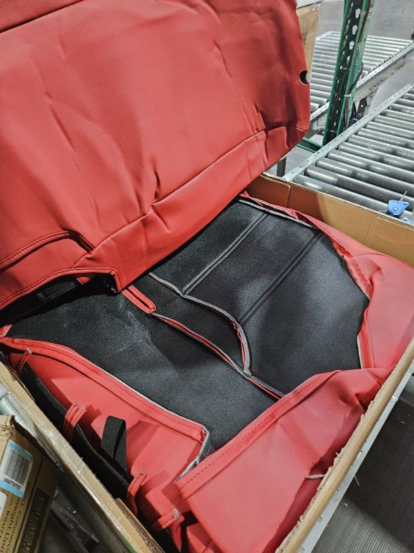 Photo 2 of DrCarNow for Toyota Tacoma Seat Covers Red Water Proof Faux Leather