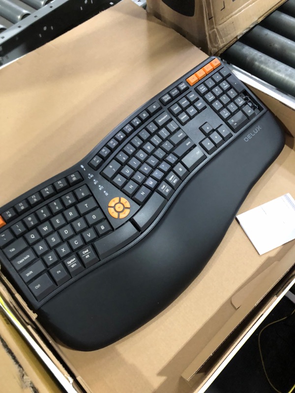 Photo 2 of DeLUX Wireless Ergonomic Keyboard, Ergo Split Keyboard (GM905-Graphite)