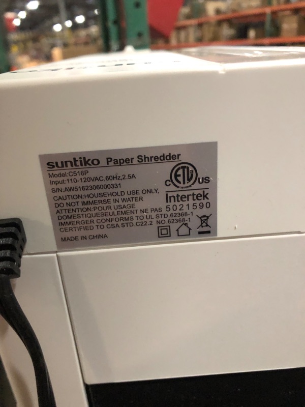 Photo 1 of (READ FULL POST) Suntiko Paper Shredder, 5-Sheet Micro Cut with 2.65 Gallons Bin