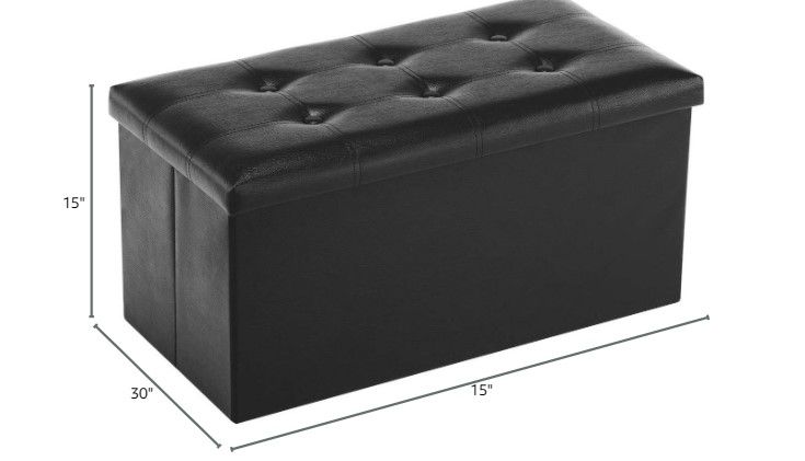 Photo 4 of (READ FULL POST) Youdesure Folding Storage Ottoman Bench, 30 inch Faux Leather
