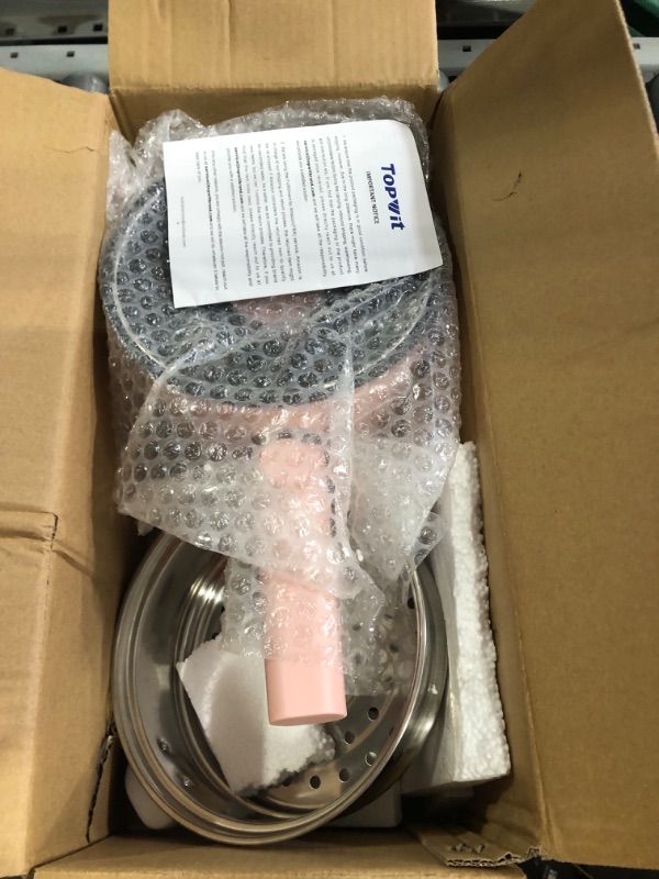 Photo 2 of Topwit Electric Hot Pot, 1.5L Ramen Cooker, Portable Non-Stick Frying Pan Pink