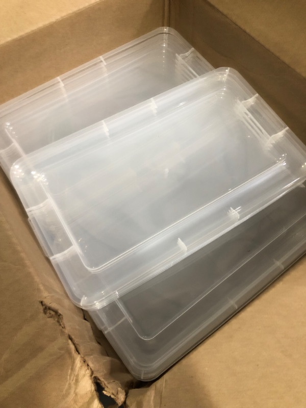 Photo 1 of IRIS USA 12 Quart Stackable Plastic Storage Bins with Lids and Latching Buckles