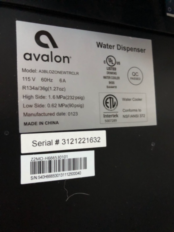 Photo 4 of Avalon A3BLOZONEWTRCLR Water Dispenser, Stainless Steel Full Size